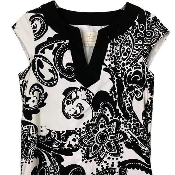Kate Spade New York Heleen Black Multi Paisley Print Shift Dress Size 6 - Picture 3 of 9